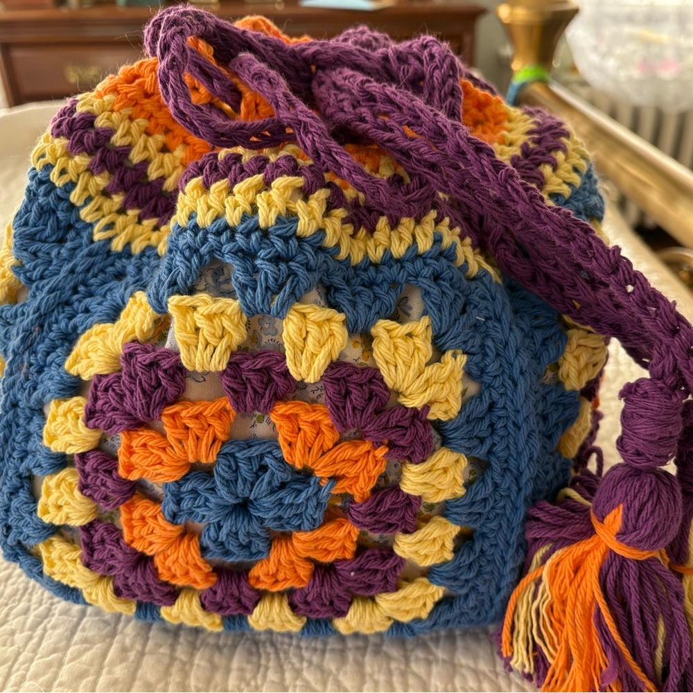 Japanese Rice Bag with Granny Squares